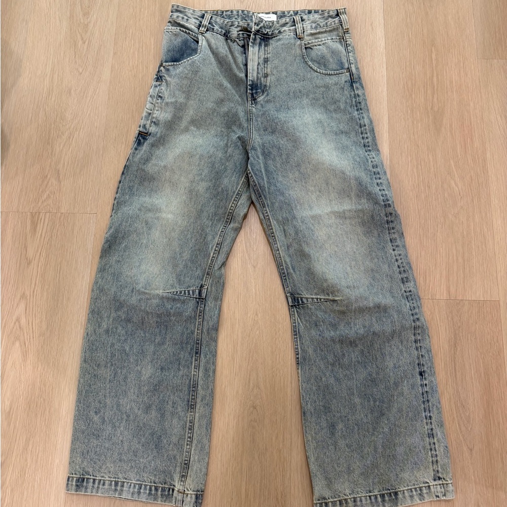 Entire Studios Gem Jeans Surface Wave Men's Washed Light Blue Relaxed Fit Jeans